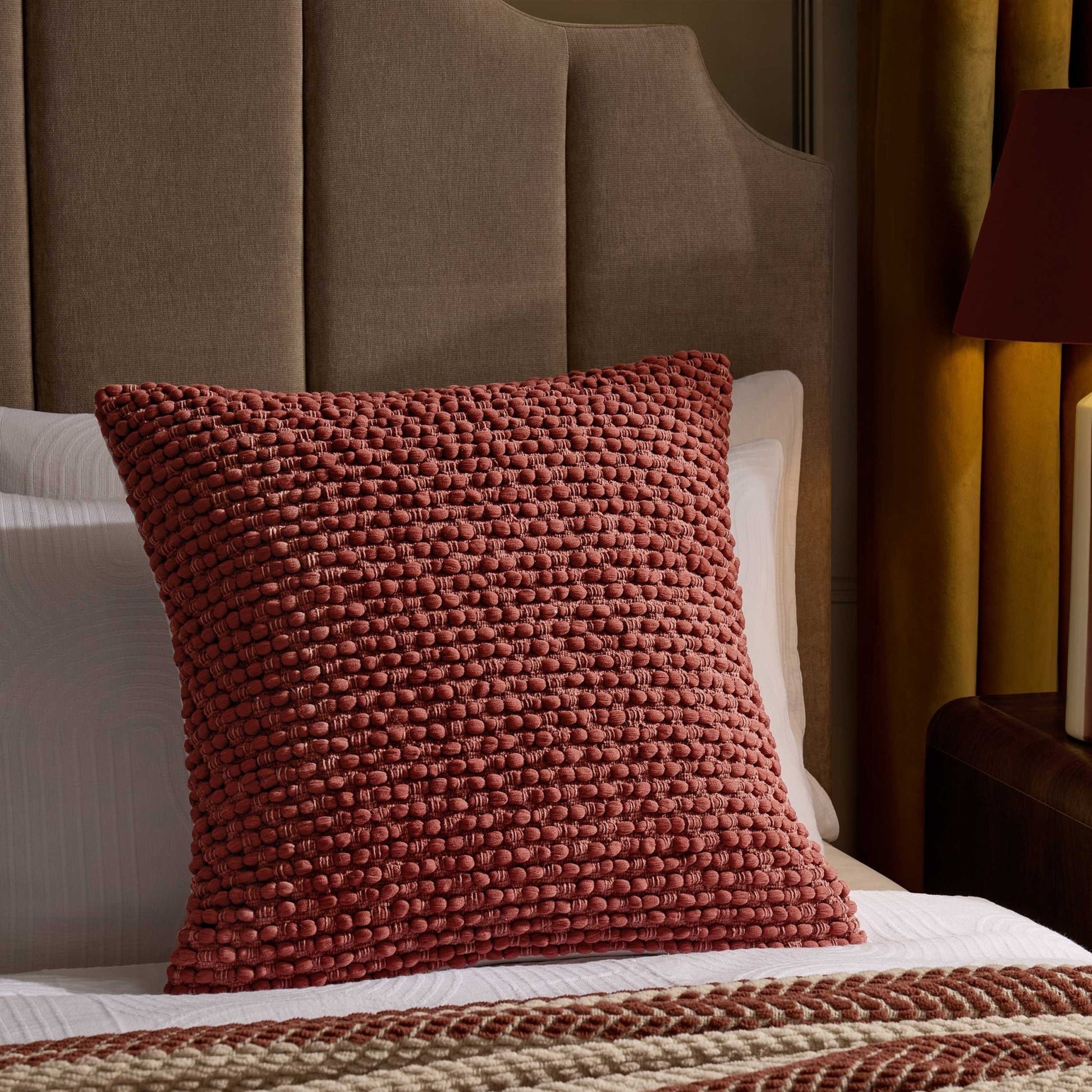 Bobble Loop Cushion Cover - Rust - DUSK