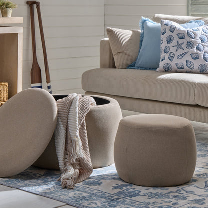 Bodhi Ottoman Storage Pouffe Set - Oatmeal - DUSK