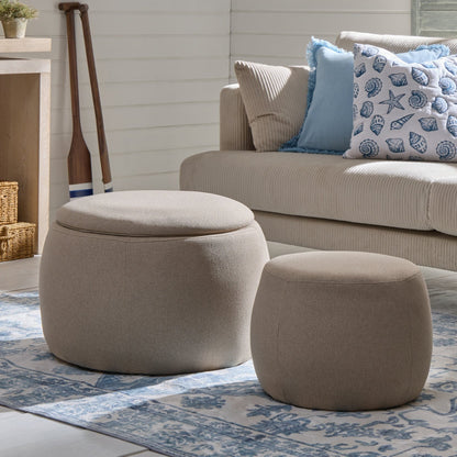 Bodhi Ottoman Storage Pouffe Set - Oatmeal - DUSK