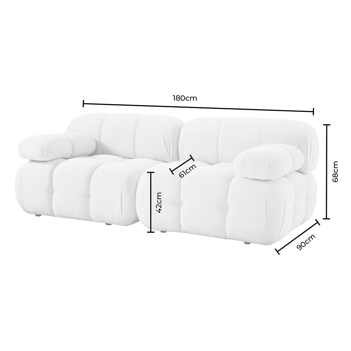 Bondi 2 Seater Sofa - Rich Green - DUSK