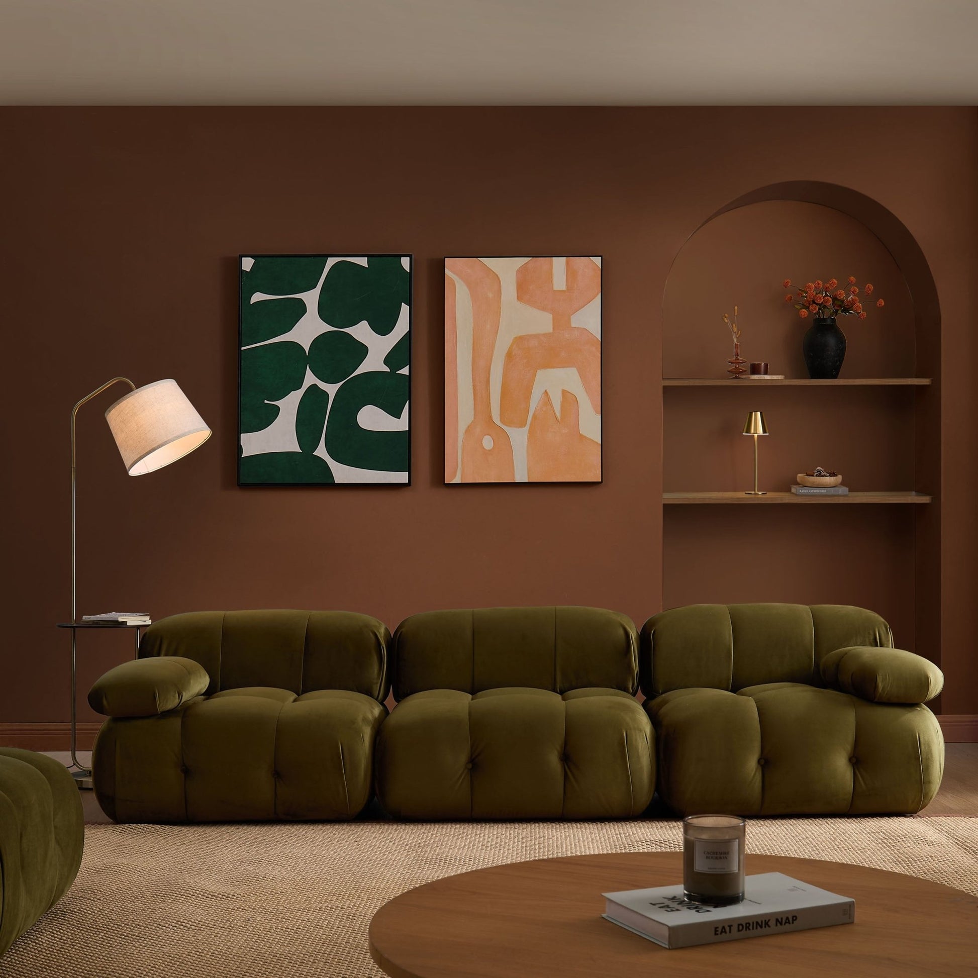 Bondi 3 Seater Sofa Rich Green - DUSK