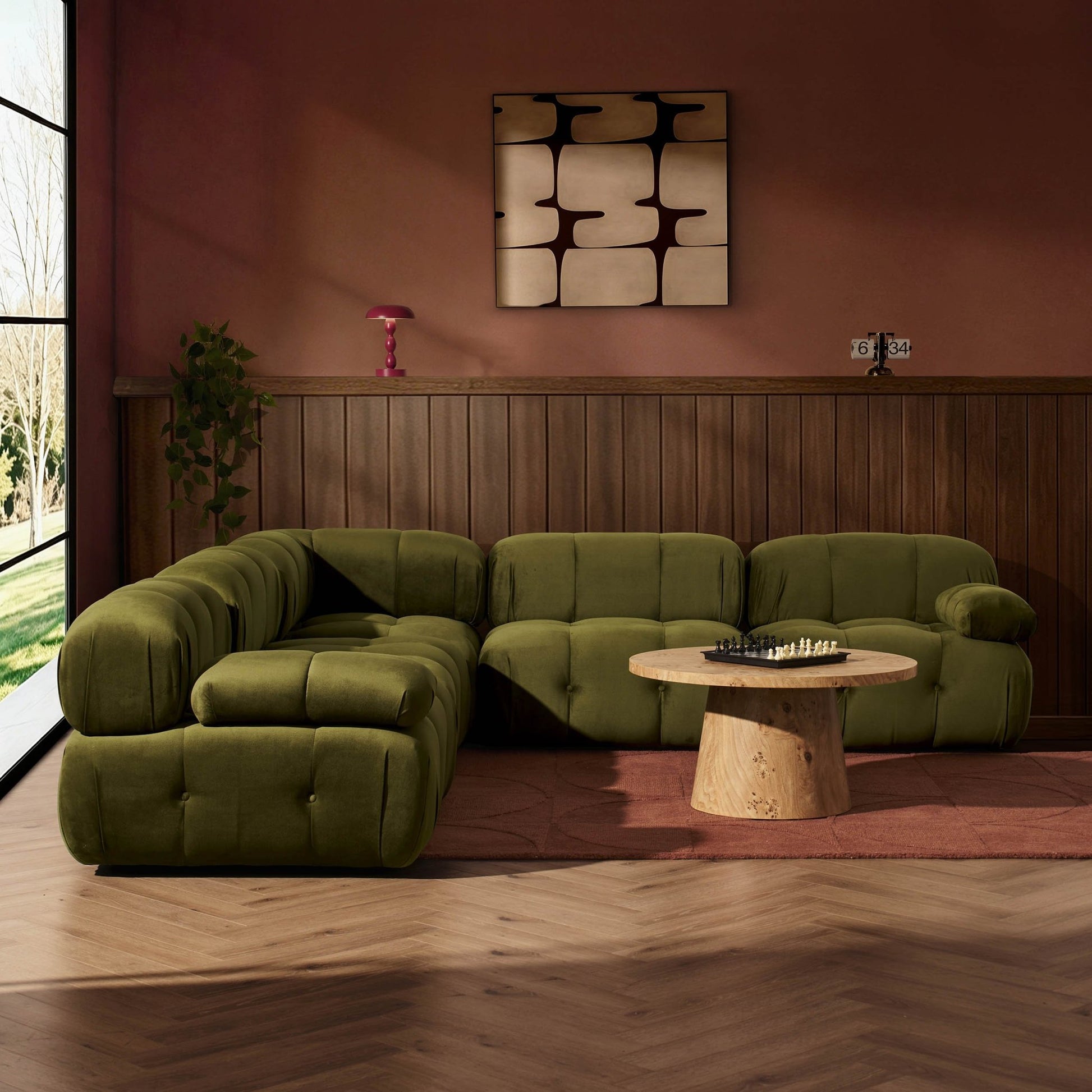 Bondi Large Left Hand Corner Sofa - Rich Green - DUSK
