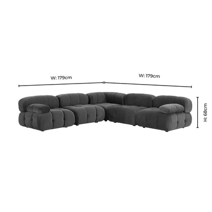 Bondi Large Left Hand Corner Sofa - Rich Green - DUSK