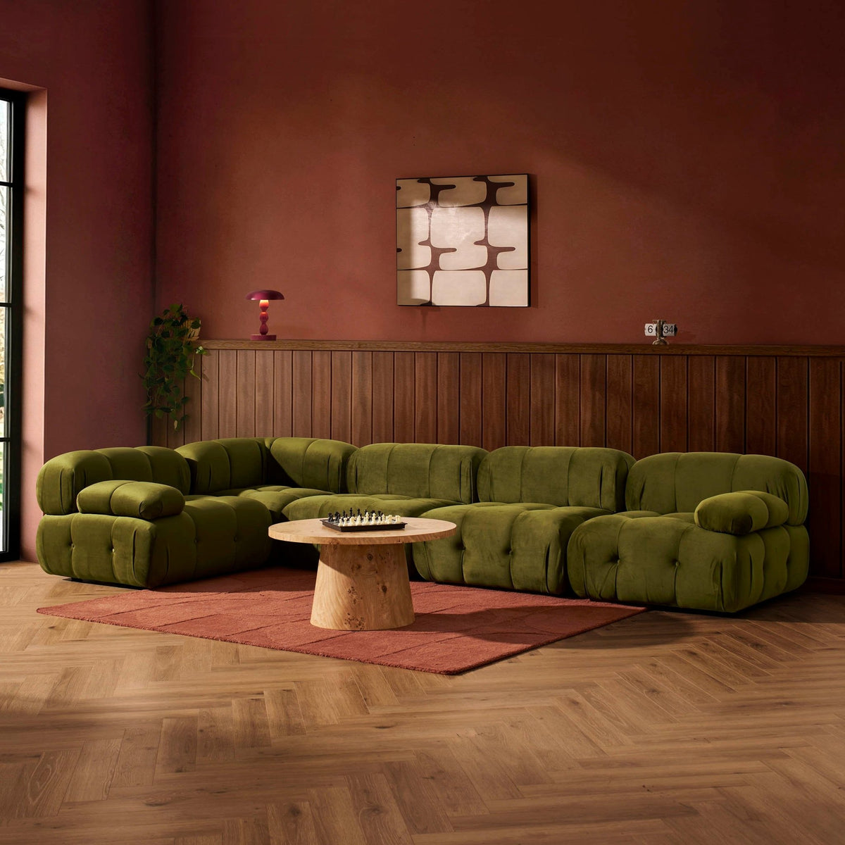 Bondi Large Left Hand L Shape Sofa - Rich Green - DUSK