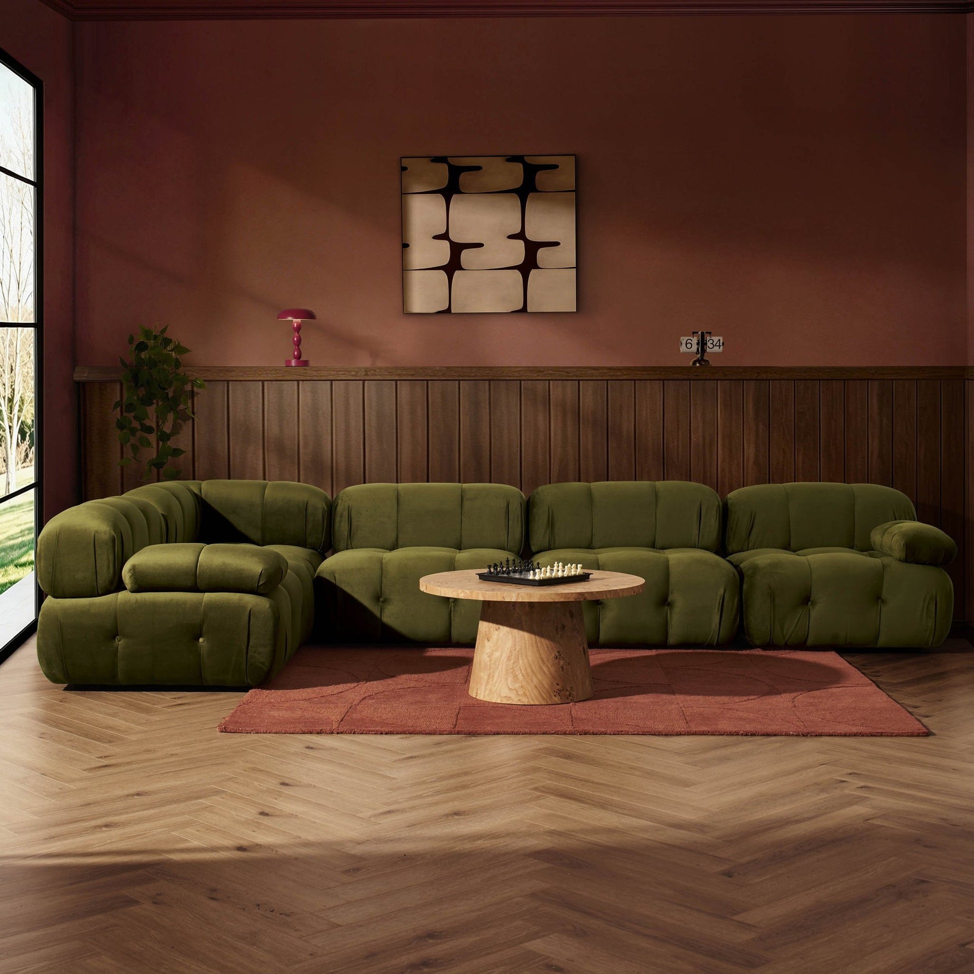 Bondi Large Left Hand L Shape Sofa - Rich Green - DUSK