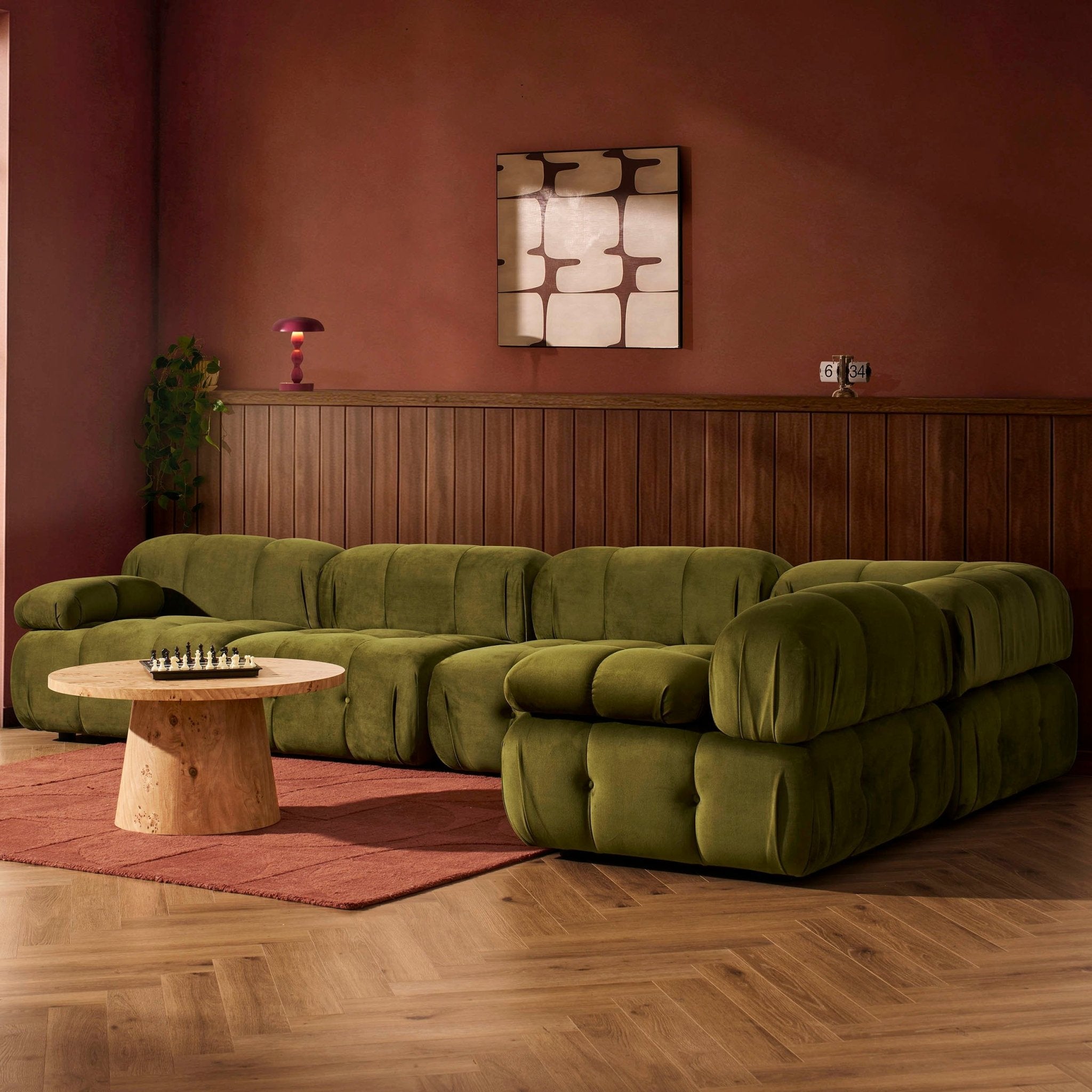 Bondi Large Right Hand L Shape Sofa - Rich Green - DUSK