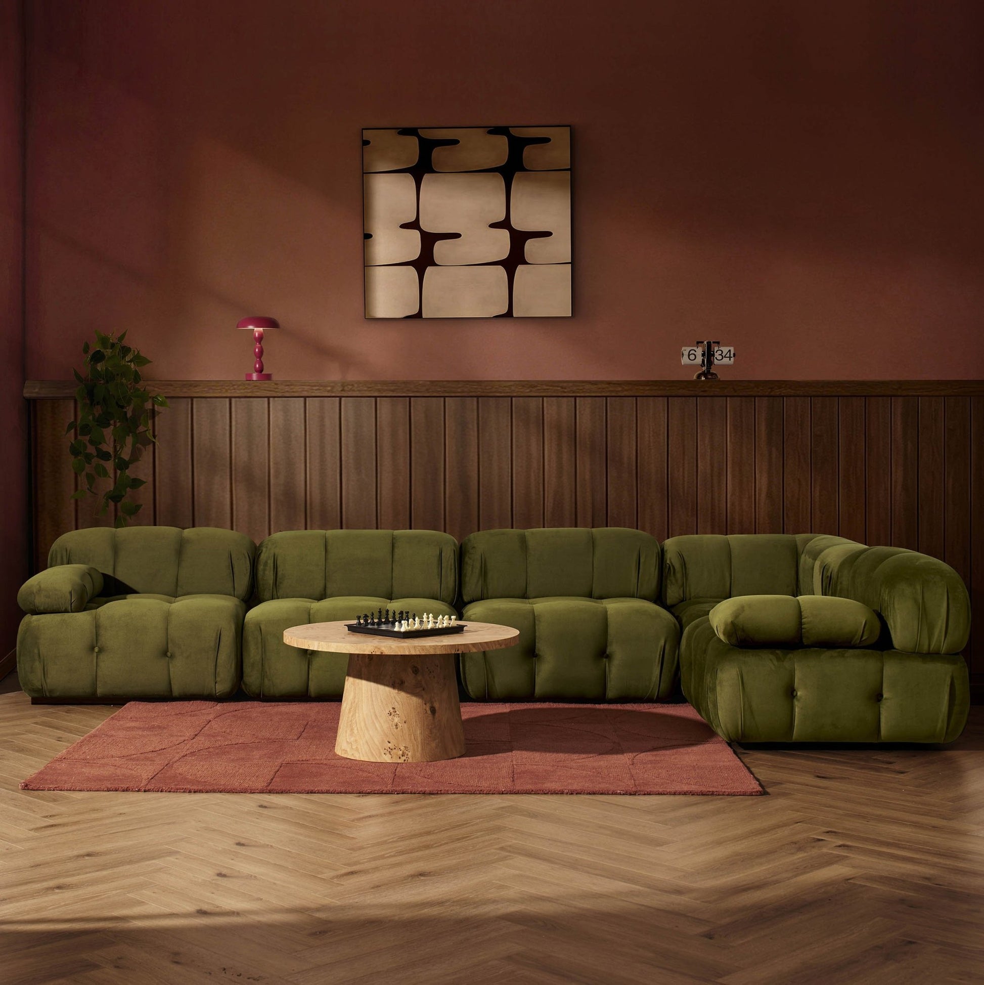 Bondi Large Right Hand L Shape Sofa - Rich Green - DUSK