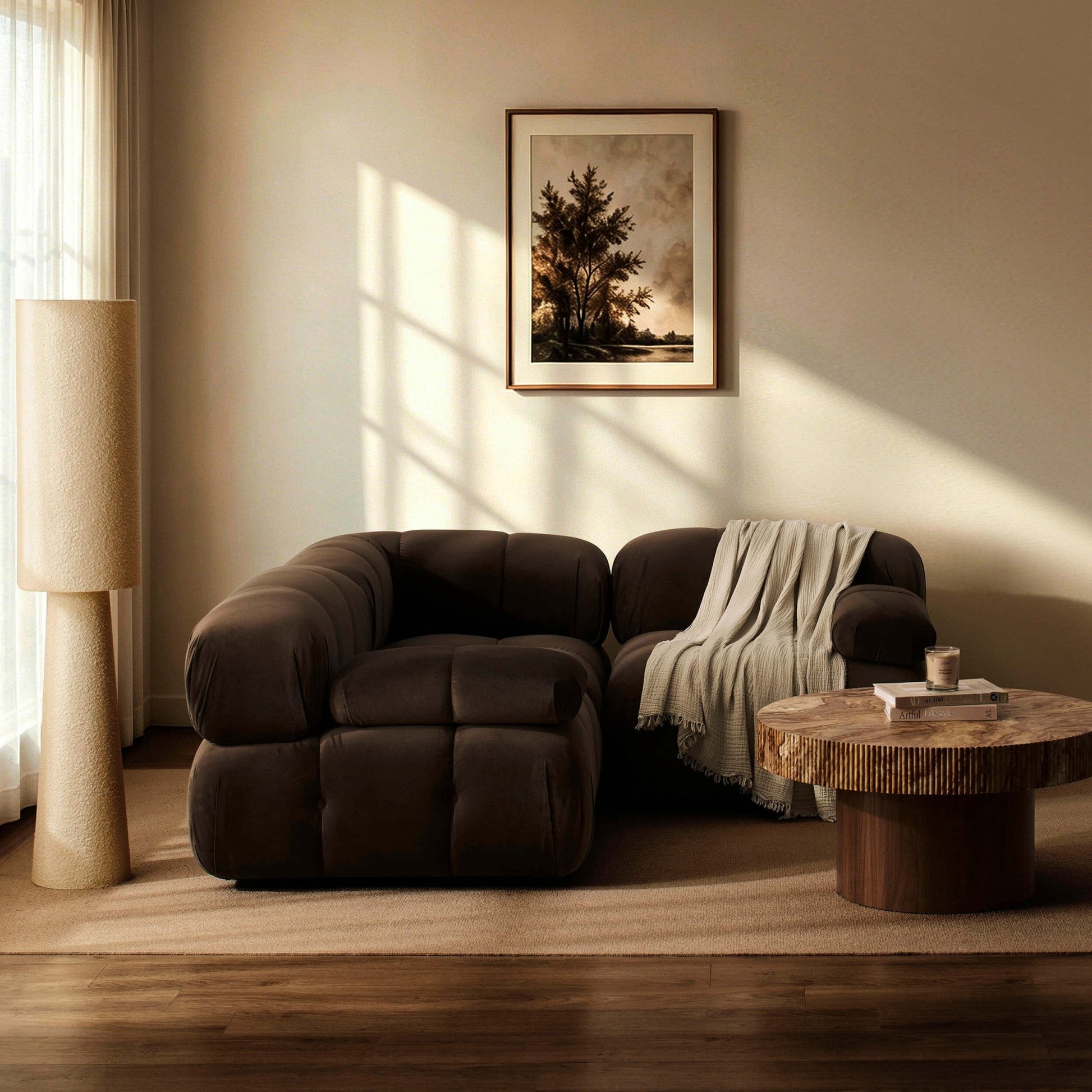 Bondi Small Corner Sofa - Cappuccino - DUSK