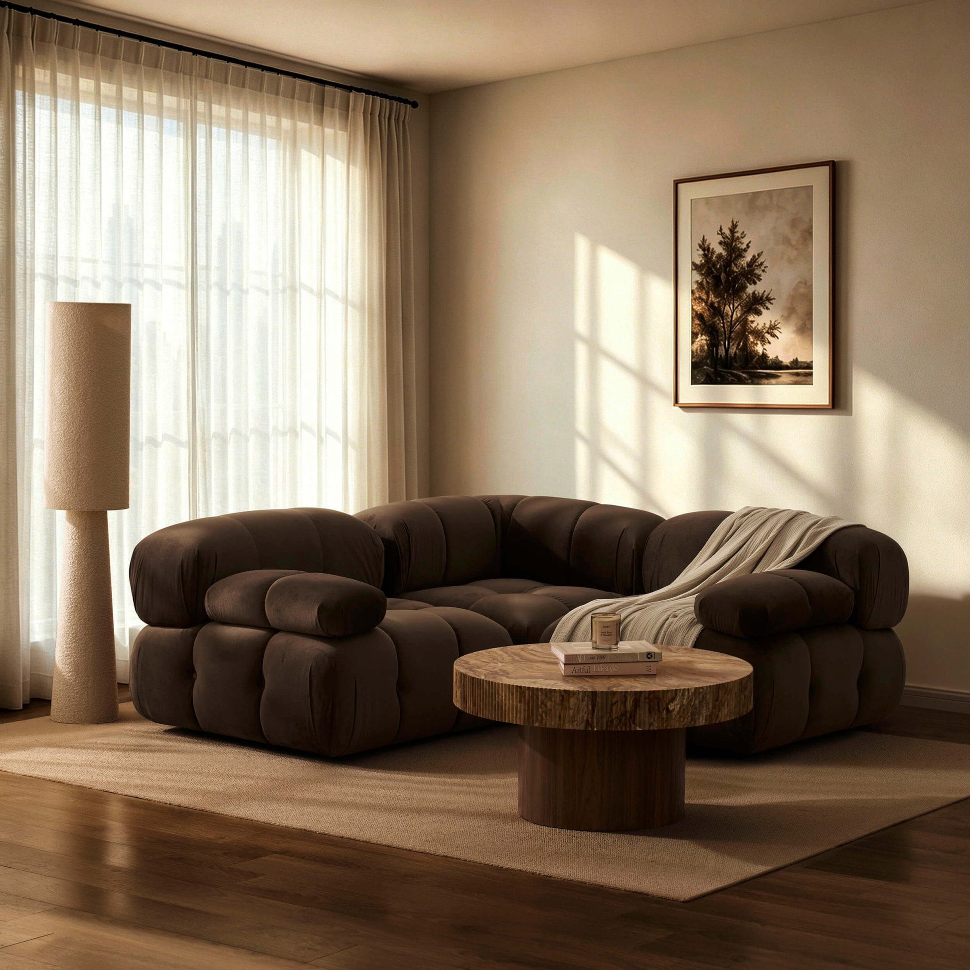 Bondi Small Corner Sofa - Cappuccino - DUSK