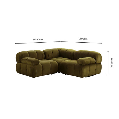 Bondi Small Corner Sofa - Rich Green - DUSK