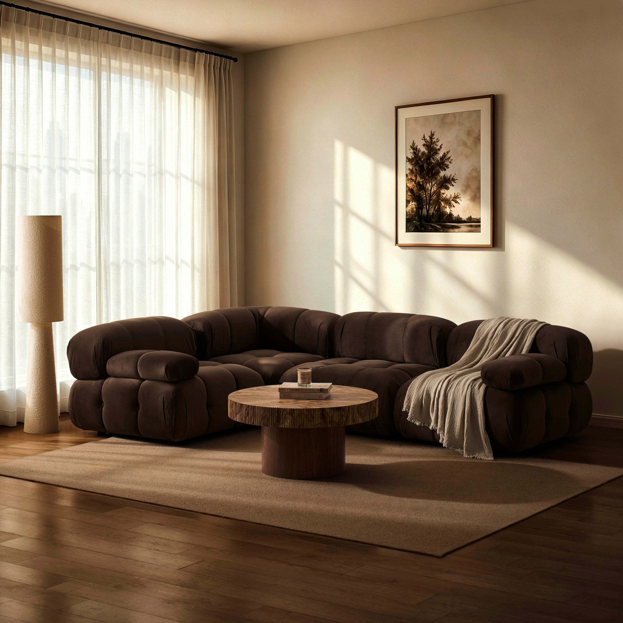 Bondi Small Left Hand L Shape Sofa - Cappuccino - DUSK