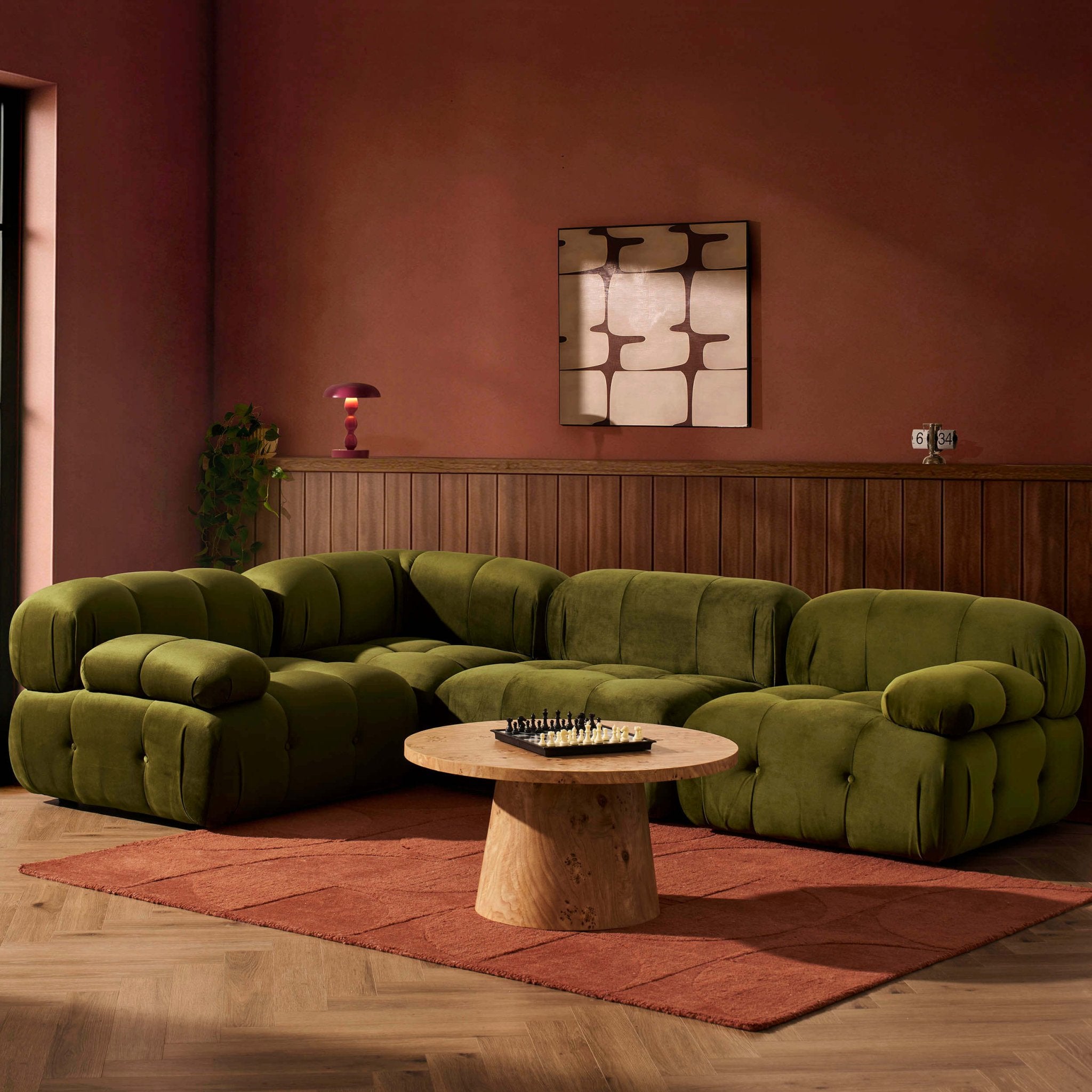 Bondi Small Left Hand L Shape Sofa - Rich Green - DUSK