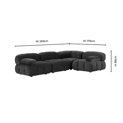 Bondi Small Right Hand L Shape Sofa - Rich Green - DUSK
