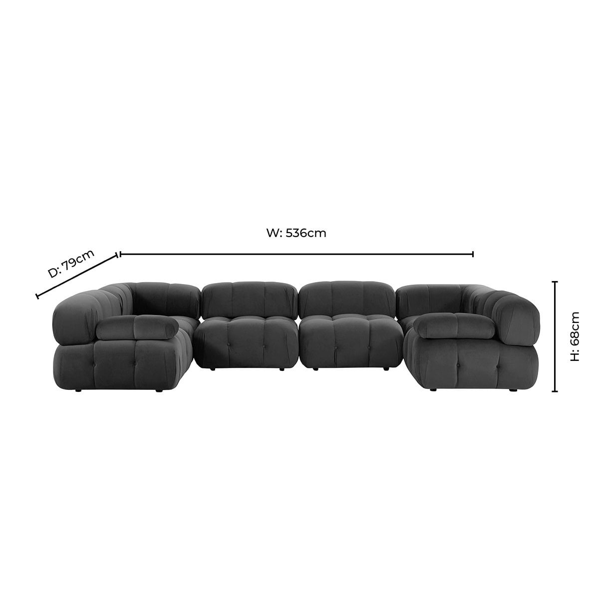 Bondi U Shape Sofa - Cappuccino - DUSK