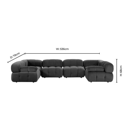 Bondi U Shape Sofa - Cappuccino - DUSK