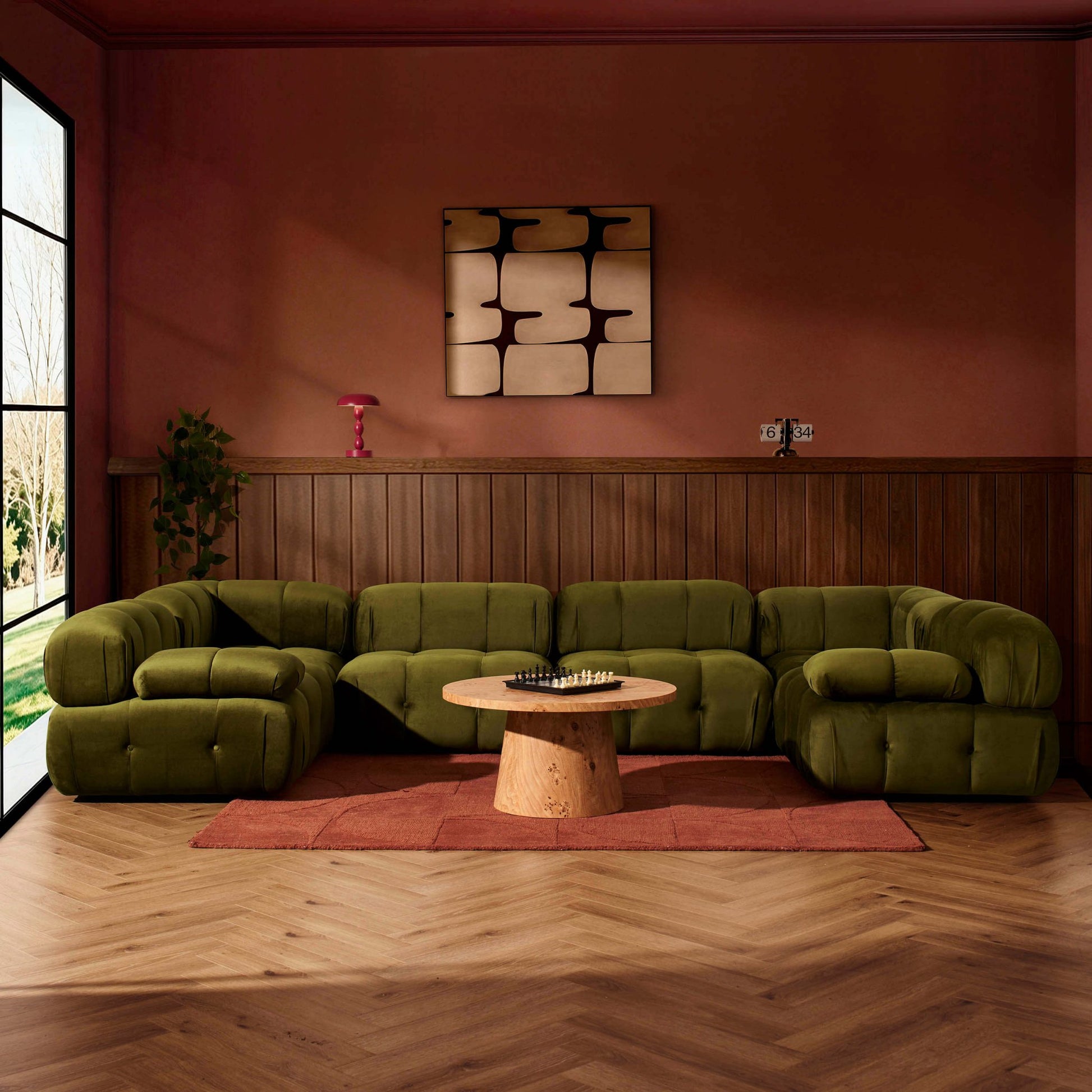 Bondi U Shape Sofa - Rich Green - DUSK