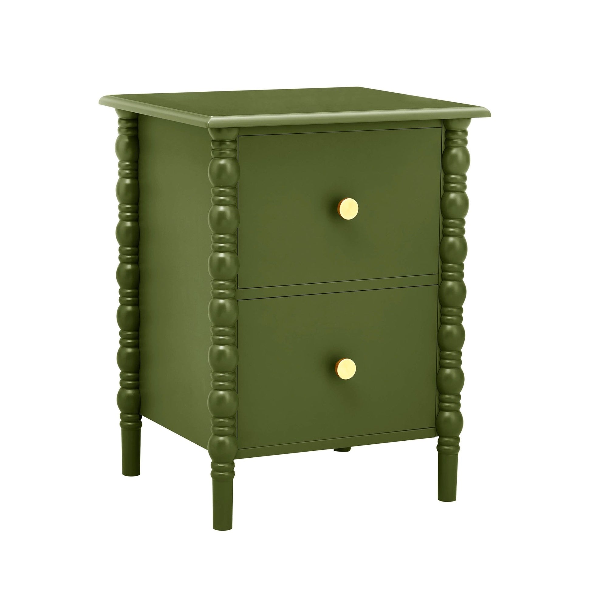 Bonnie 2 Drawer Bedside Table - Olive - DUSK