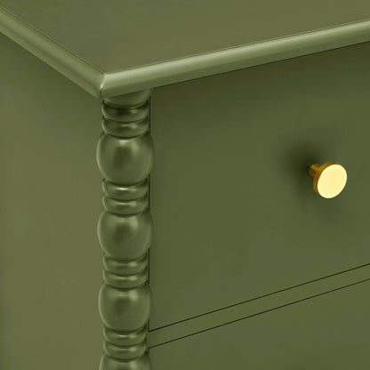 Bonnie 2 Drawer Bedside Table - Olive - DUSK