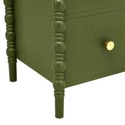 Bonnie 2 Drawer Bedside Table - Olive - DUSK