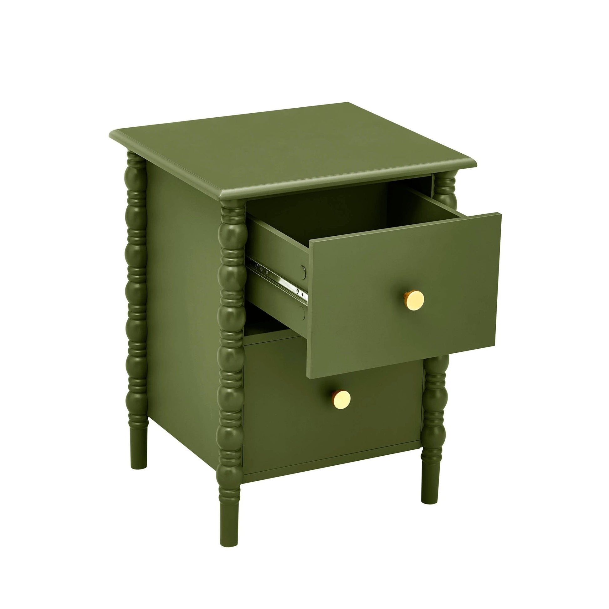 Bonnie 2 Drawer Bedside Table - Olive - DUSK