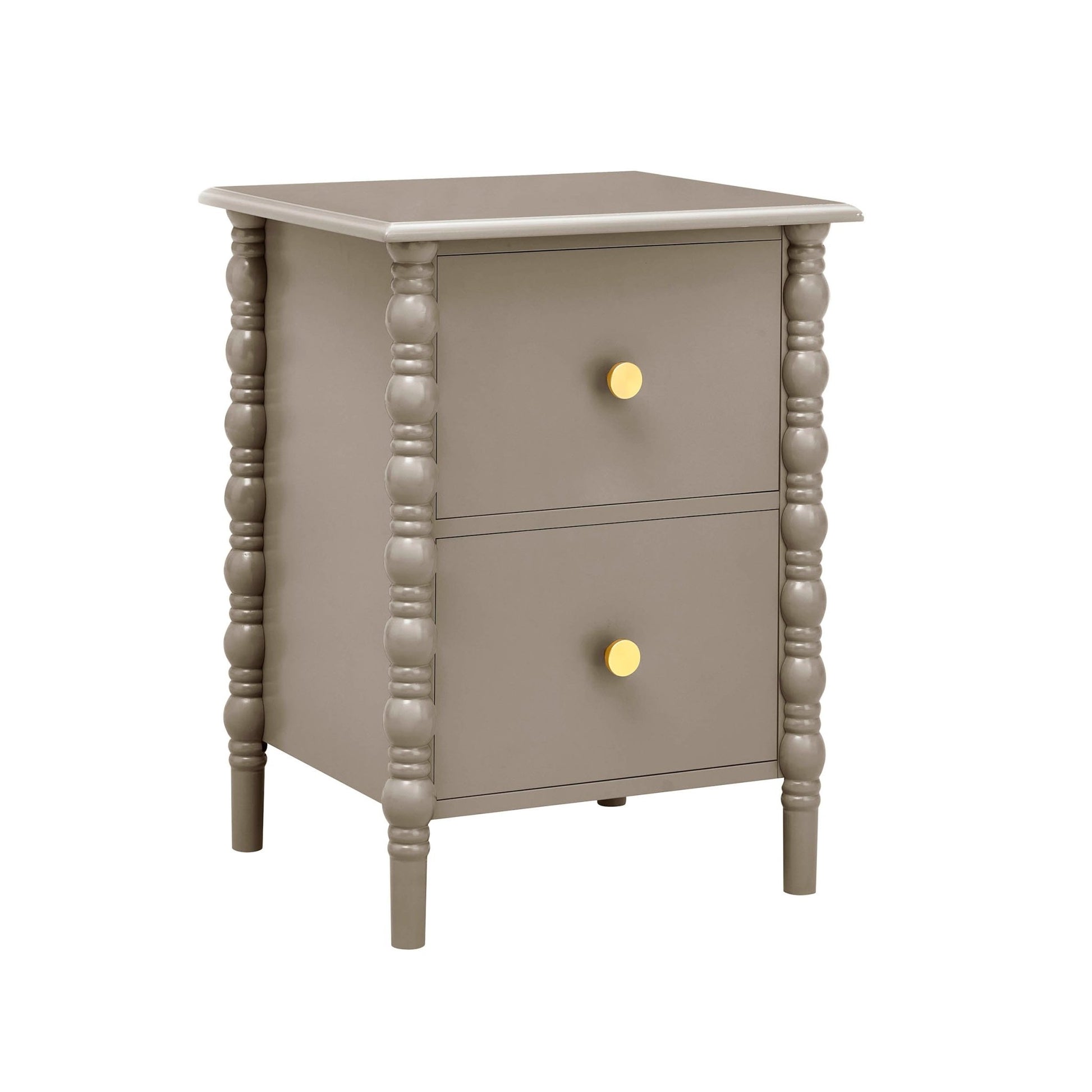 Bonnie 2 Drawer Bedside Table - Taupe - DUSK