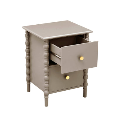 Bonnie 2 Drawer Bedside Table - Taupe - DUSK