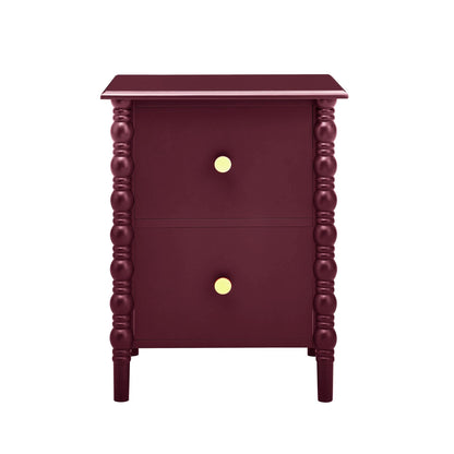 Bonnie 2 Drawer Bedside Table - Tawny Port - DUSK