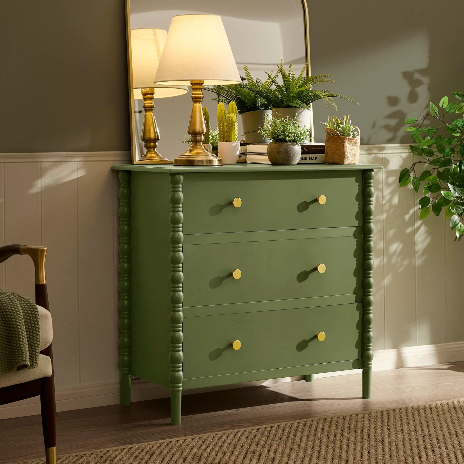 Bonnie 3 Drawer Chest - Olive - DUSK