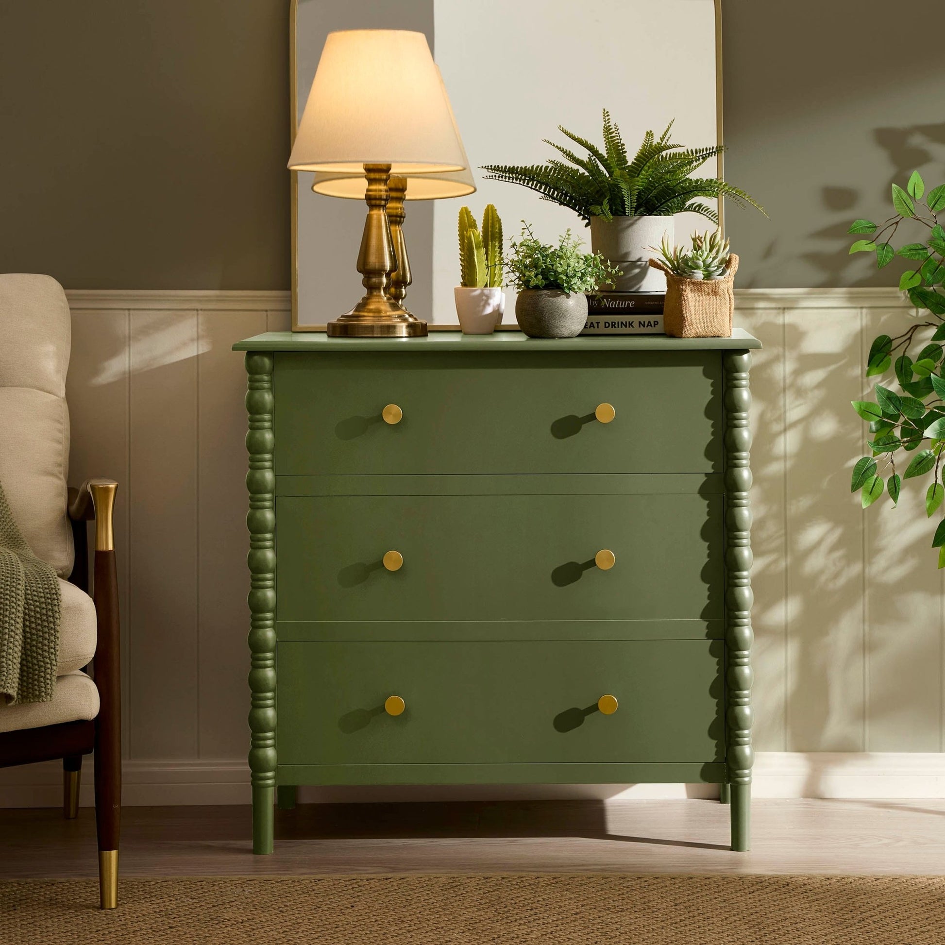 Bonnie 3 Drawer Chest - Olive - DUSK