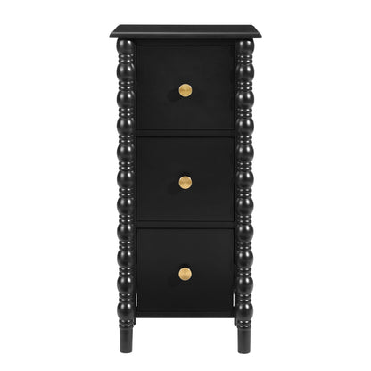 Bonnie Bathroom 3 Drawer Chest - Black - DUSK