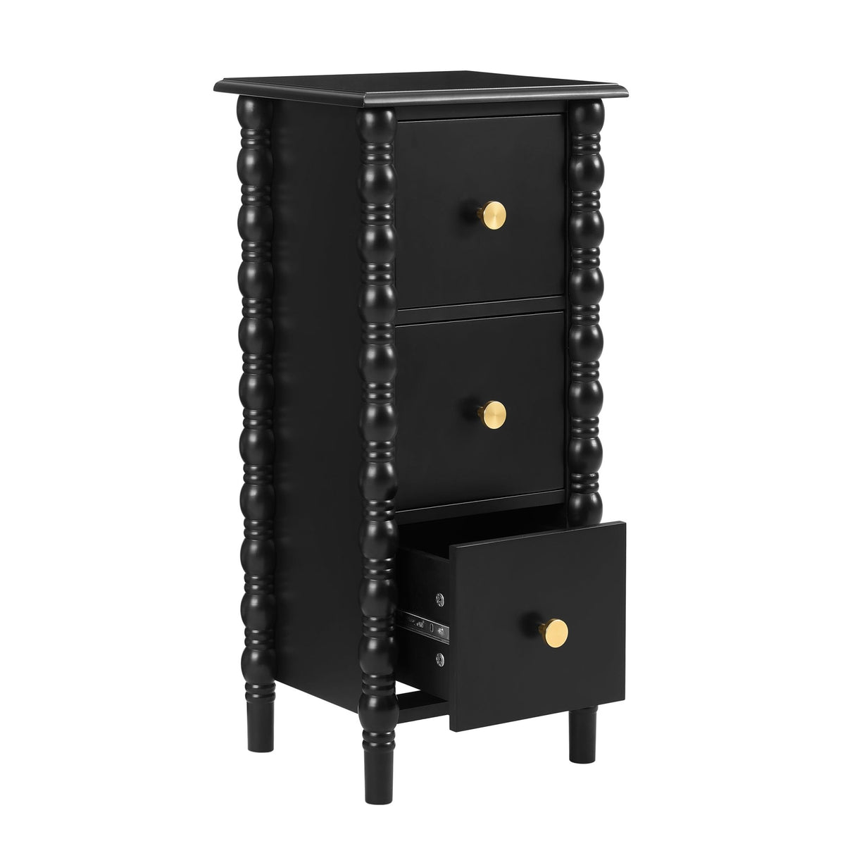 Bonnie Bathroom 3 Drawer Chest - Black - DUSK