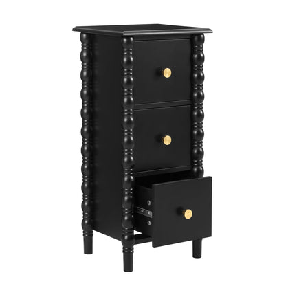 Bonnie Bathroom 3 Drawer Chest - Black - DUSK