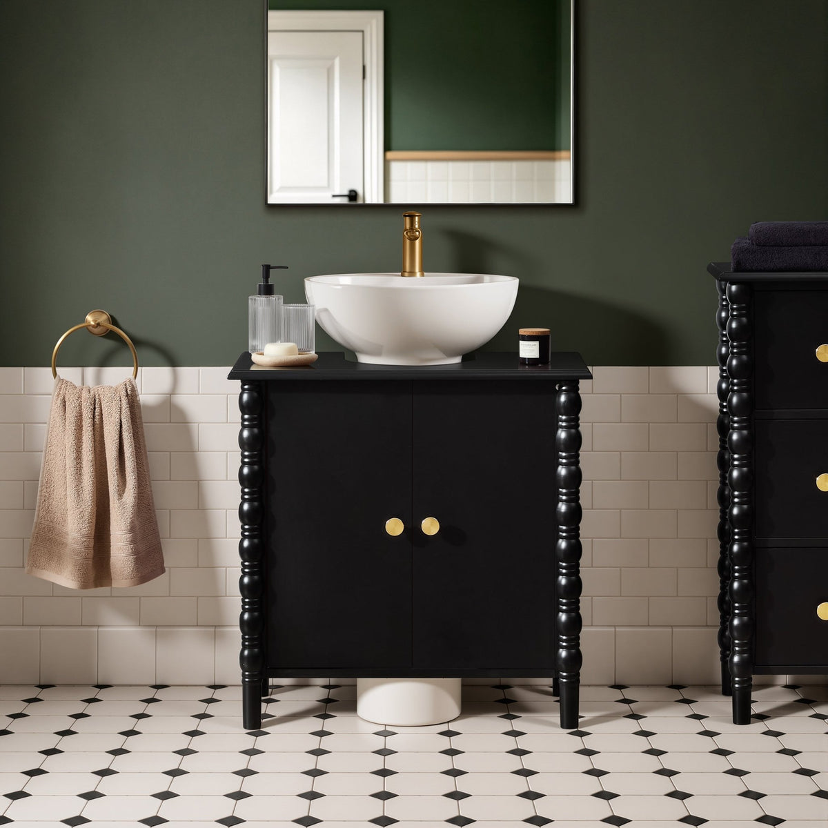 Bonnie Under Sink Bathroom Cabinet - Black - DUSK