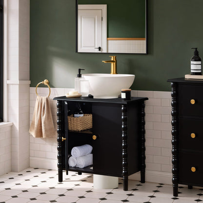 Bonnie Under Sink Bathroom Cabinet - Black - DUSK