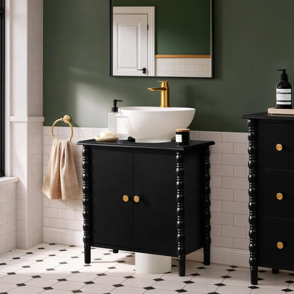 Bonnie Under Sink Bathroom Cabinet - Black - DUSK