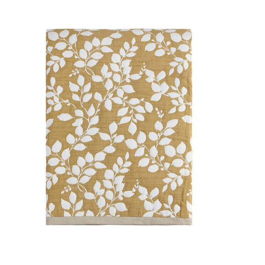 Bordeaux Contrast Floral Matelasse Bedspread - Mustard - DUSK