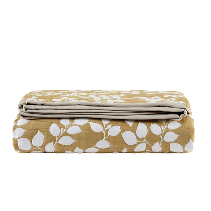 Bordeaux Contrast Floral Matelasse Bedspread - Mustard - DUSK