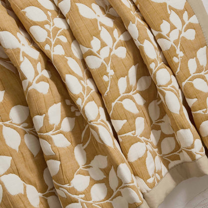 Bordeaux Contrast Floral Matelasse Bedspread - Mustard - DUSK