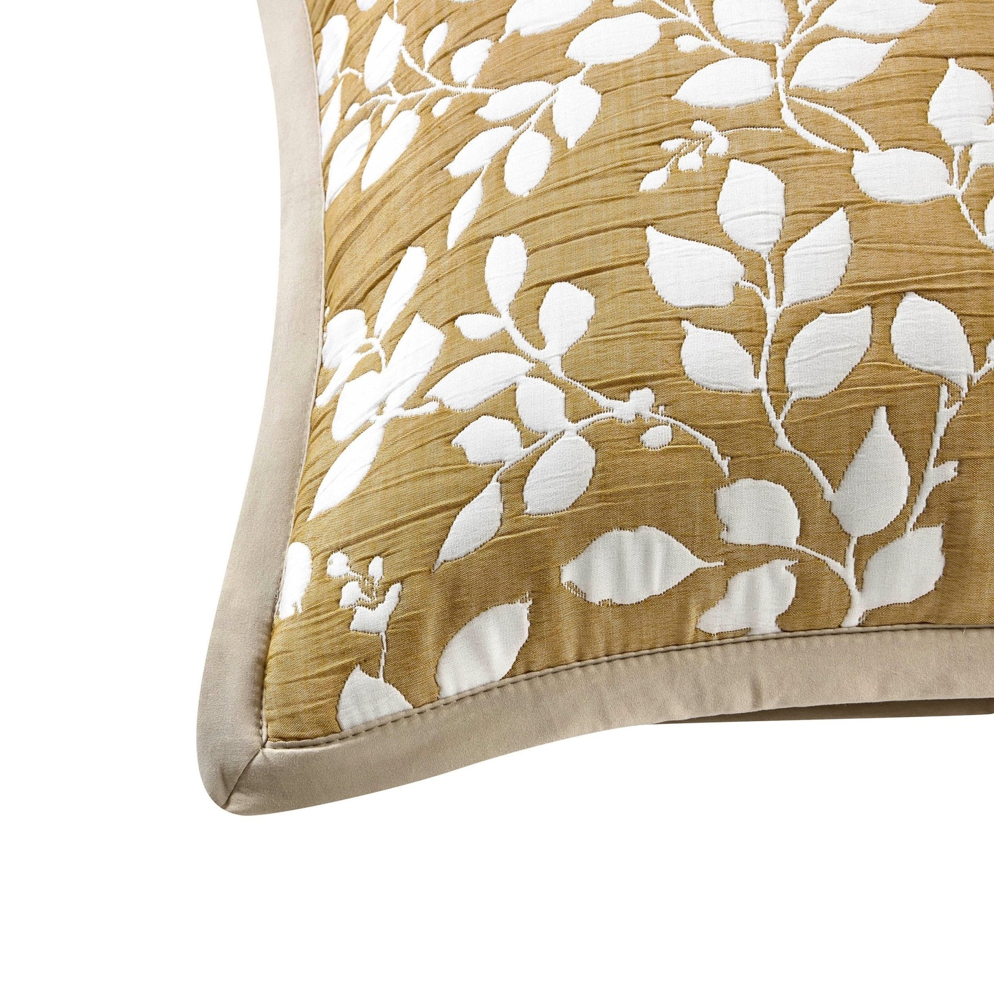 Bordeaux Contrast Floral Matelasse Cushion Cover - Mustard - DUSK