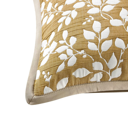 Bordeaux Contrast Floral Matelasse Cushion Cover - Mustard - DUSK