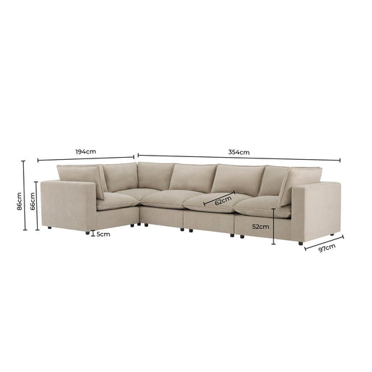 Boston Large Left Hand L - Shape Sofa - Olive - DUSK