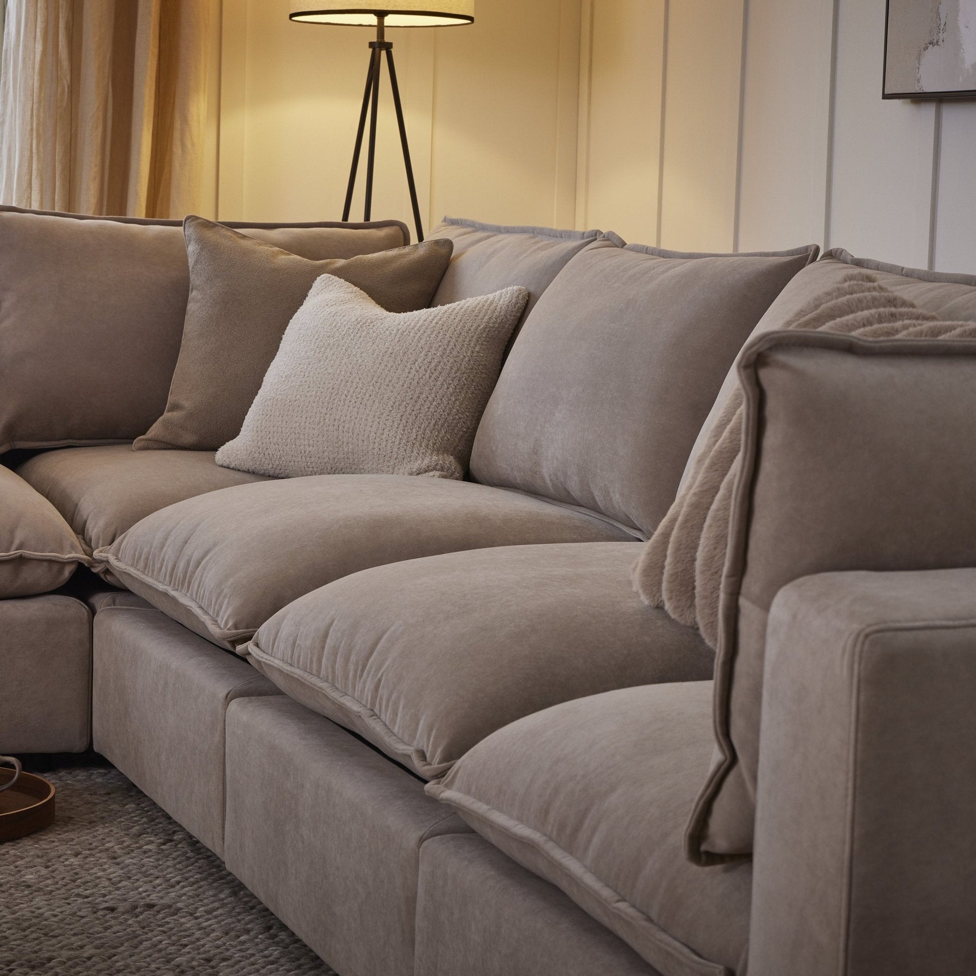 Boston Large Left Hand L - Shape Sofa - Sand - DUSK