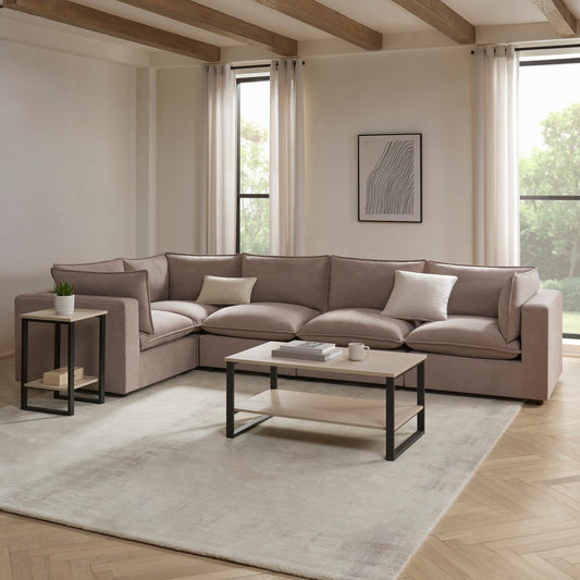 Boston Large Left Hand L - Shape Sofa - Sand - DUSK