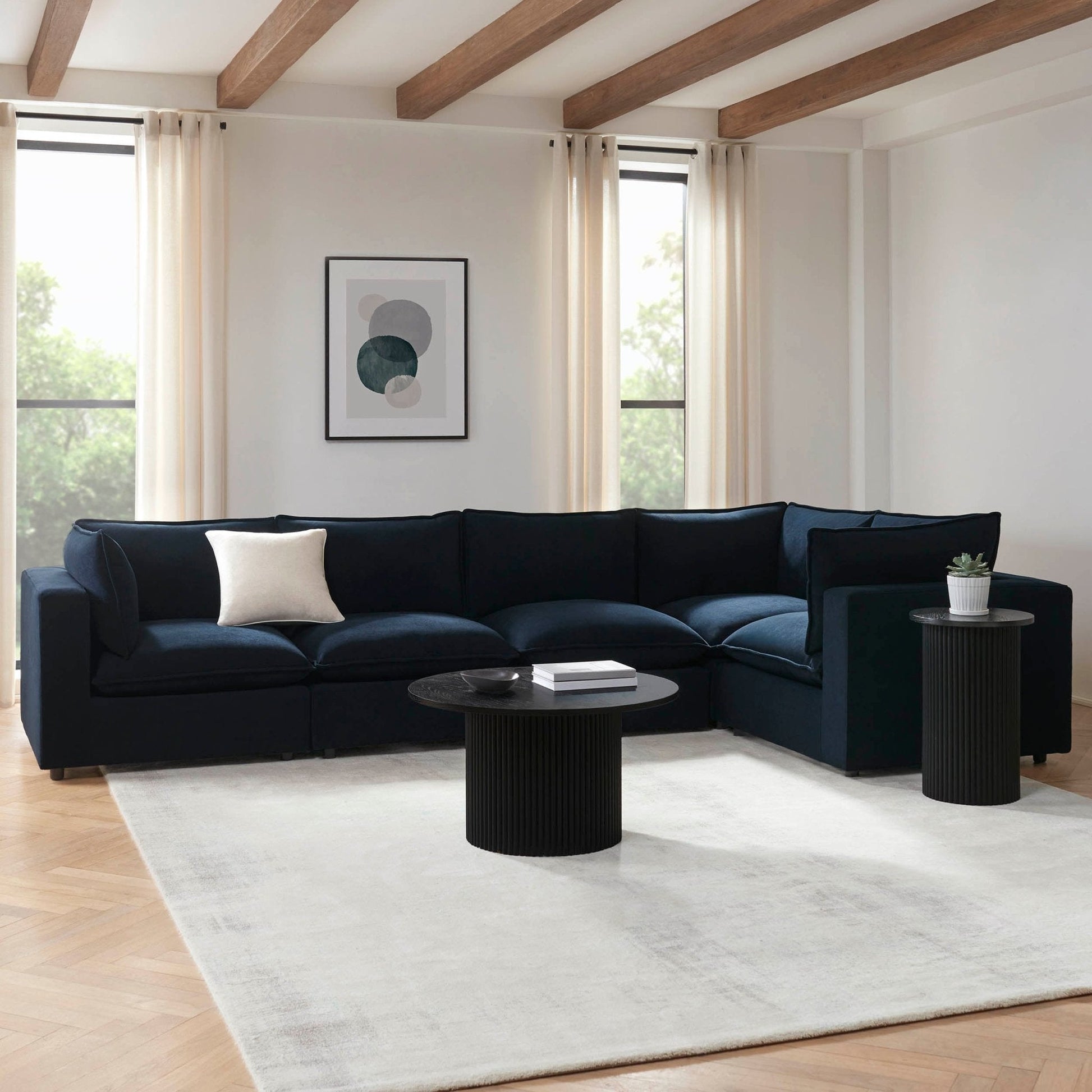 Boston Large Right Hand L - Shape Sofa - Midnight - DUSK