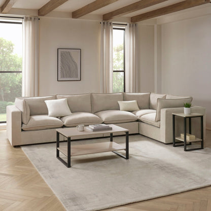 Boston Large Right Hand L - Shape Sofa - Stone - DUSK