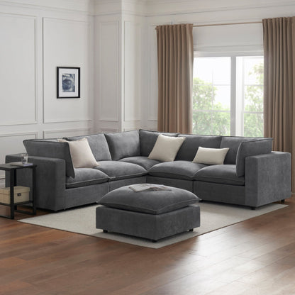 Boston Left Hand Corner Sofa - Grey - DUSK