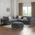 Boston Left Hand Corner Sofa - Grey - DUSK