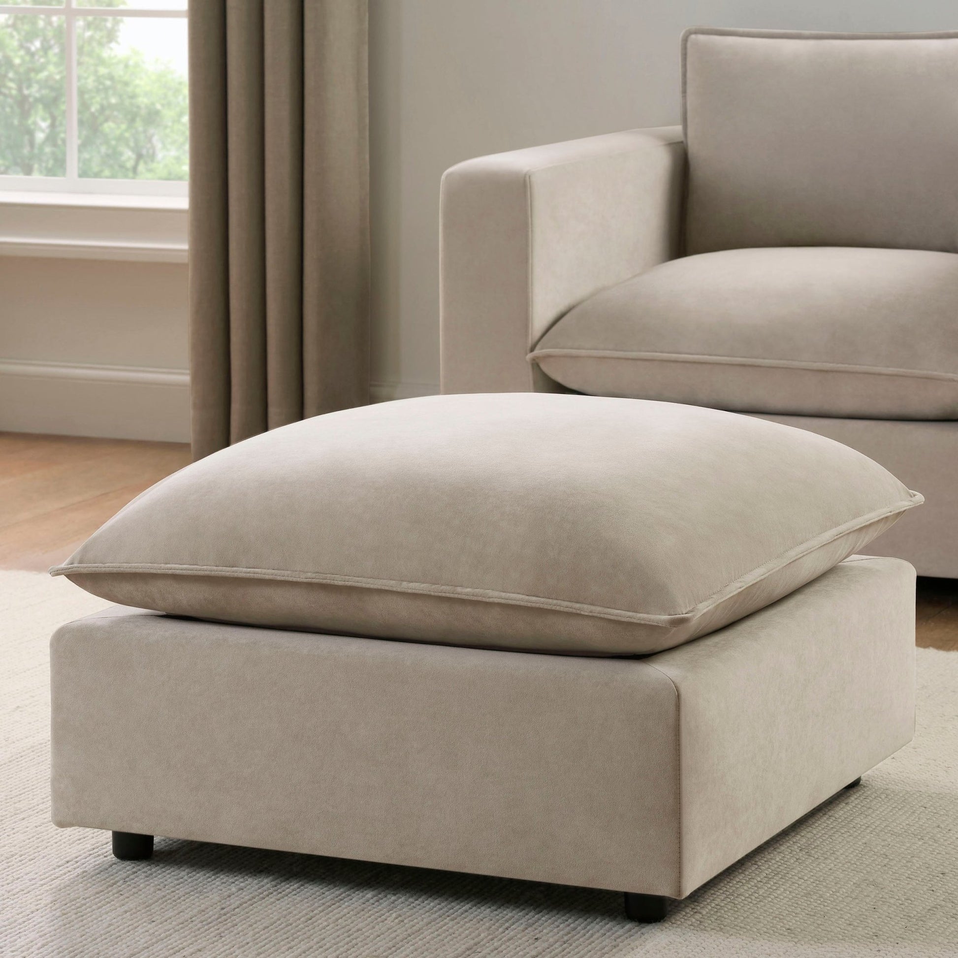 Boston Pouffe - Stone - DUSK