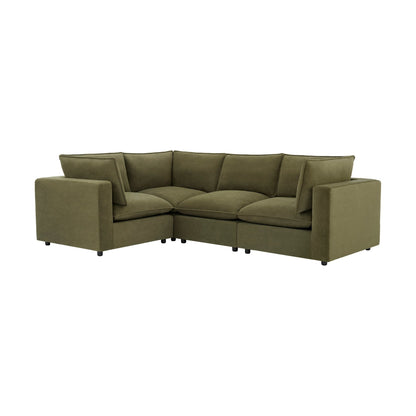 Boston Small Left Hand L - Shape Sofa - Olive - DUSK