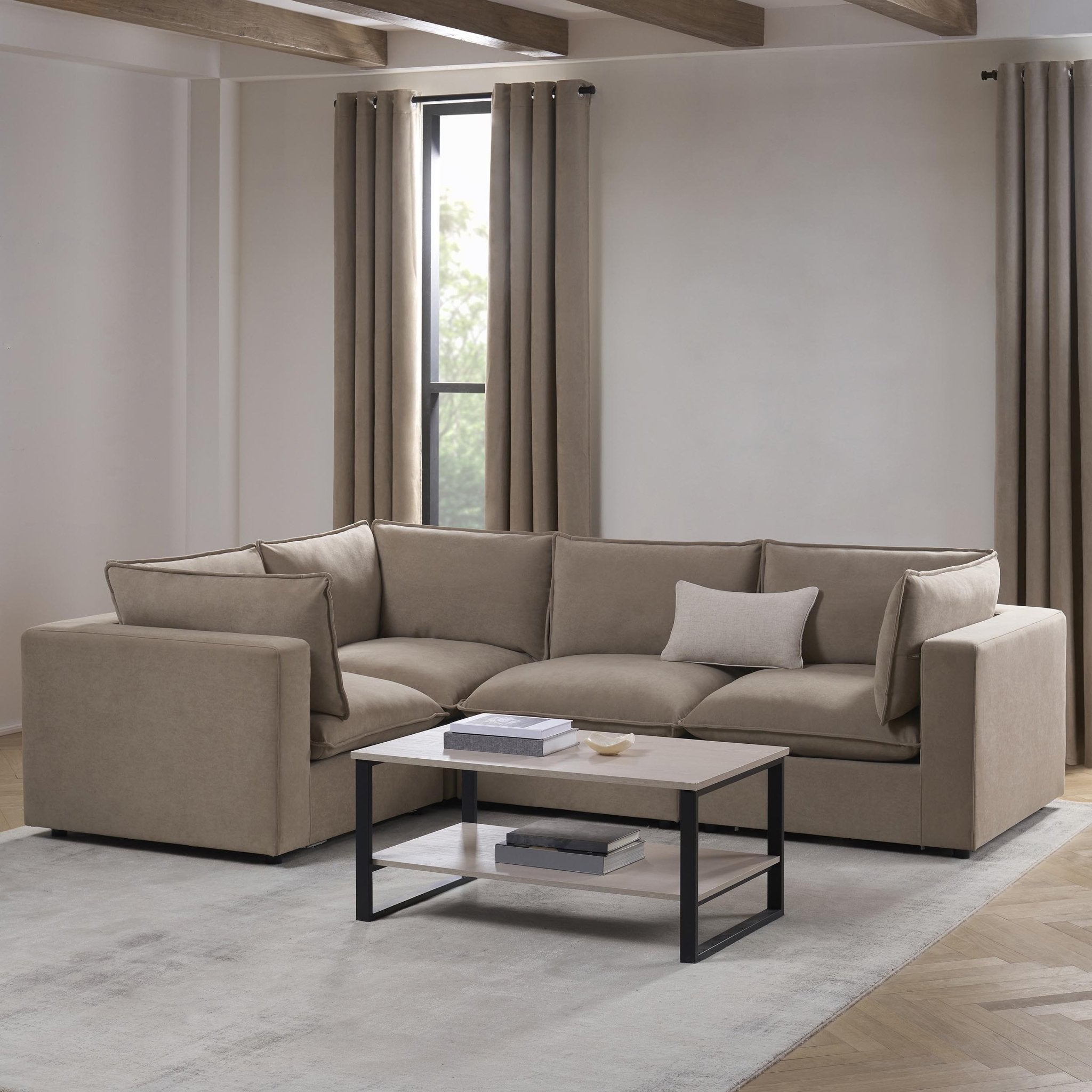 Boston Small Left Hand L-Shape Sofa - Sand